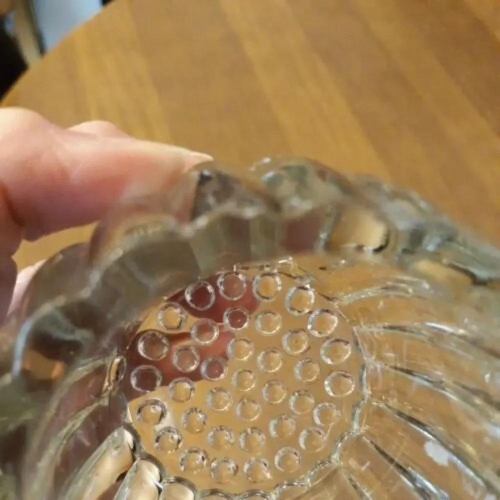 Jeannette Glass Relish Jar with Lid National Clear Ribbed & Dot Design